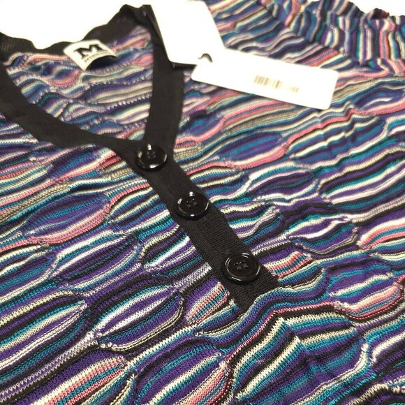 M MISSONI Multi Color Viscose Wool Blend Knit Shirt - Picture 11 of 11